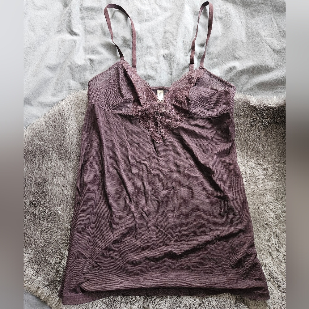 G&O negligee slip nighty sz M sheer floral like new - Picture 2 of 7